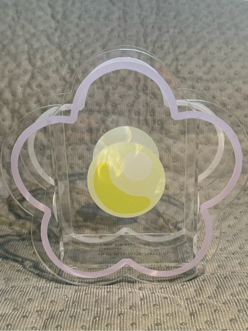 Clear Flower-Shaped Acrylic Organizer with Yellow Accent. NWOT